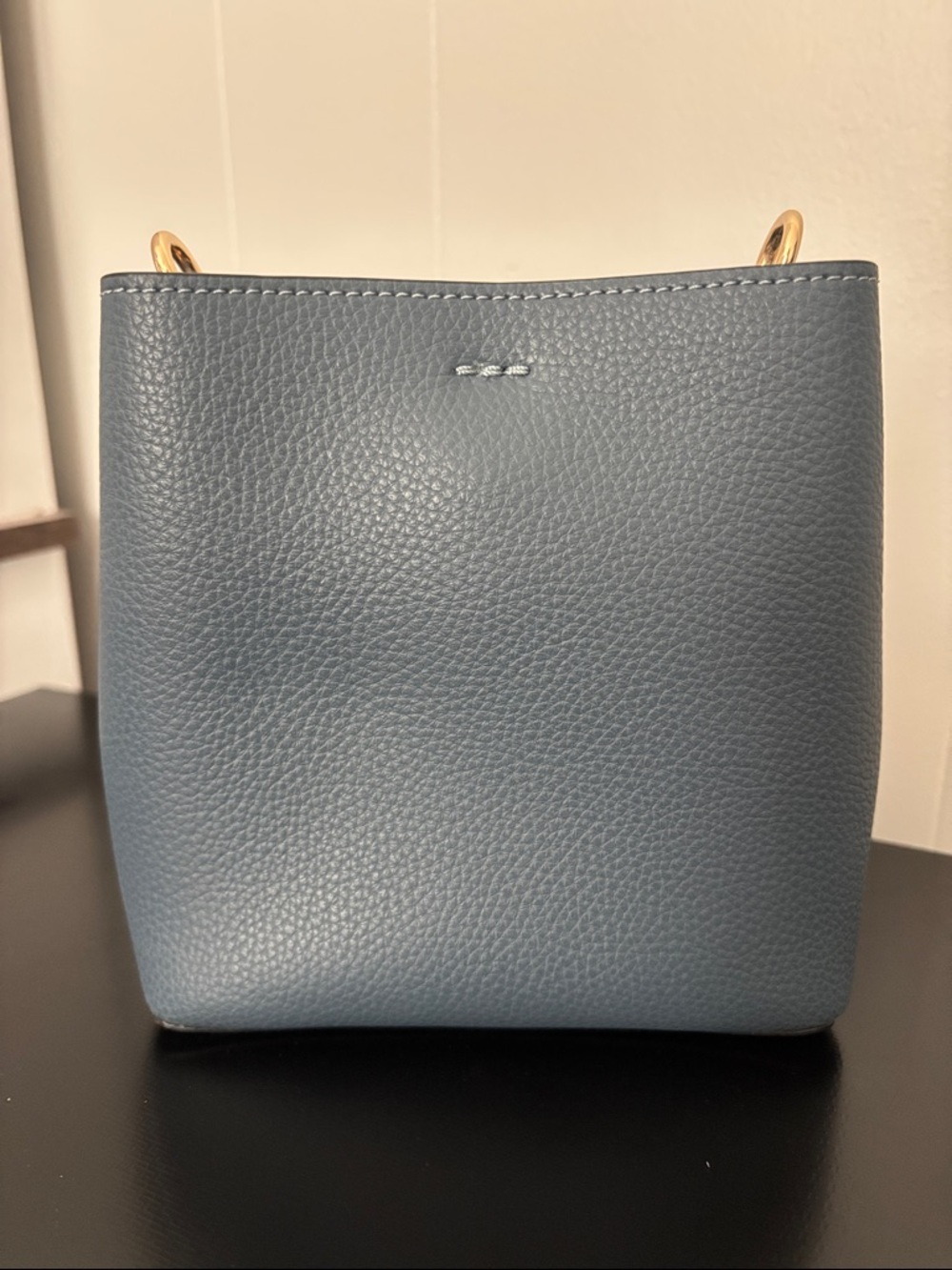 Coach Slate Blue Pebble Leather Mini Bucket Crossbody - Picture 2 of 6